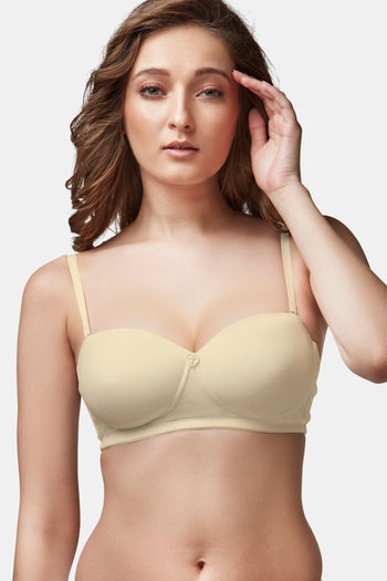 Buy Trylo Nina Women Detachable Strap Non Wired Padded Bra - Skin at Rs.485  online