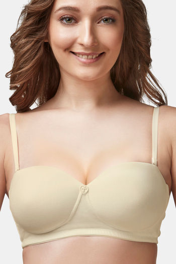 Cotton Non-Padded no-wire Bra with detachable transparent straps