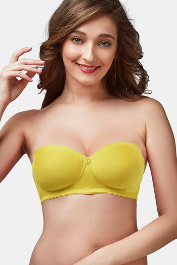 Trylo Nina Women Detachable Strap Non Wired Padded Bra - Yellow