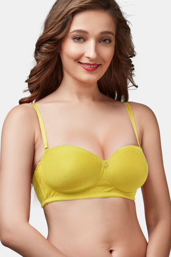 Buy Trylo Nina Women Detachable Strap Non Wired Padded Bra - Yellow at  Rs.485 online