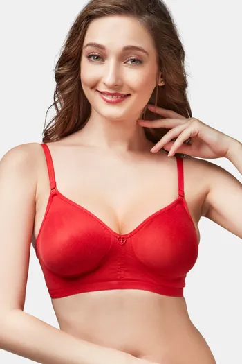 Buy Trylo Paresha Stp Women Non Wired Soft Full Cup Bra - Red at