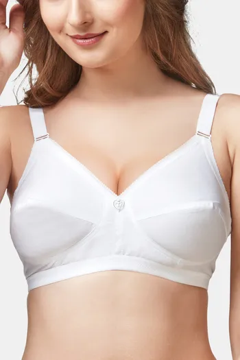 Trylo Sarita Women'S Cotton Non-Wired Soft Full Cup Bra - White