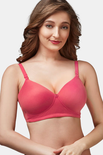 Buy Trylo Touche Woman Soft Padded Full Cup Bra - Coral at Rs.840 online