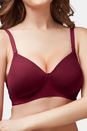 Buy Trylo Vivanta Women Non Wired Soft Full Cup Bra - Maroon at Rs.690  online