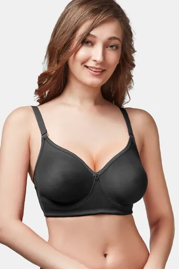 Trylo RIZA COTTONFIT-BLACK-38-D-CUP Women Full Coverage