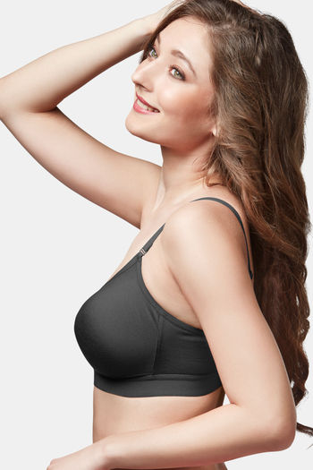 Buy Trylo Single Layered Non-Wired Full Coverage T-Shirt Bra - Black at Rs.395  online