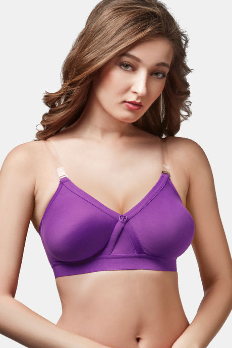 Buy Trylo Double Layered Non-Wired Full Coverage Super Support Bra - Maroon  at Rs.415 online