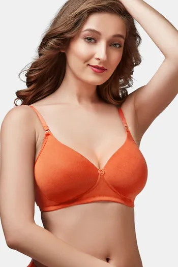 Buy Trylo Double Layered Non-Wired Medium Coverage T-Shirt Bra - Dove at  Rs.599 online