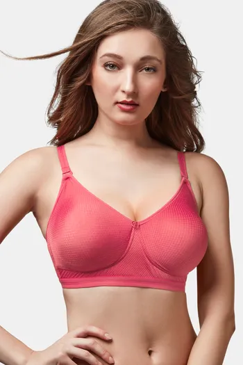 Buy Trylo Double Layered Non-Wired Full Coverage T-Shirt Bra - Coral at  Rs.599 online