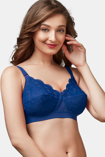 Buy Trylo Double Layered Non-Wired Full Coverage Blouse Bra - Blue at  Rs.525 online