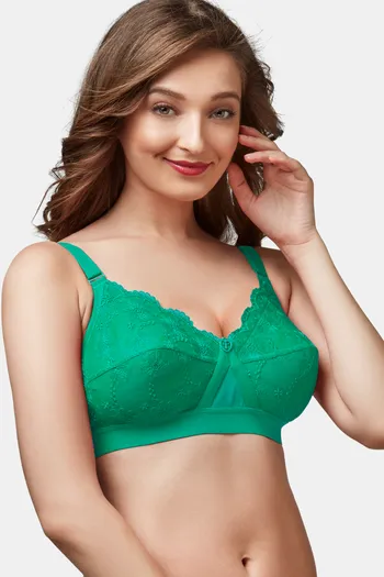 Buy Trylo Double Layered Non-Wired Full Coverage Blouse Bra - Green at  Rs.525 online