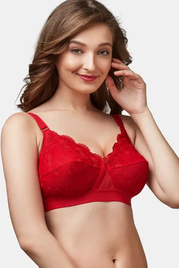 Buy Trylo Double Layered Non-Wired Full Coverage Blouse Bra - Red