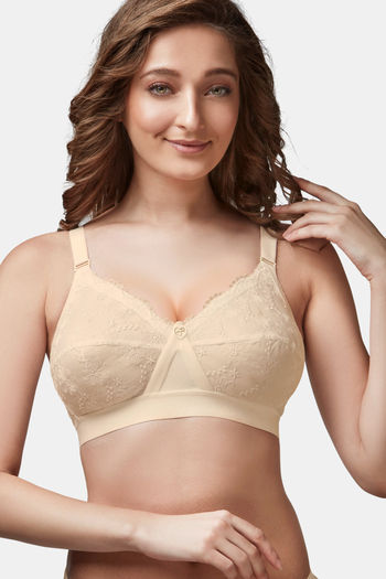 TRYLO Women's Non-Wired Bra (Minimizer_Skin_32F): Buy Online at