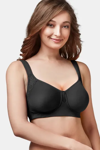 Buy Trylo Double Layered Non Wired Full Coverage T-Shirt Bra - Black