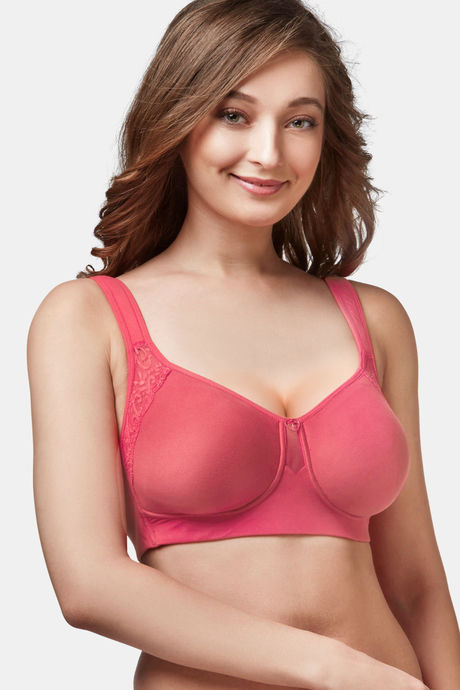 Buy Trylo Double Layered Non-Wired Full Coverage T-Shirt Bra - Coral at  Rs.685 online
