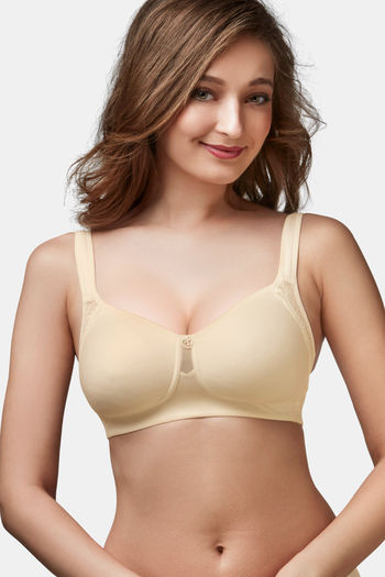 Buy Trylo Double Layered Non-Wired Full Coverage T-Shirt Bra - Skin