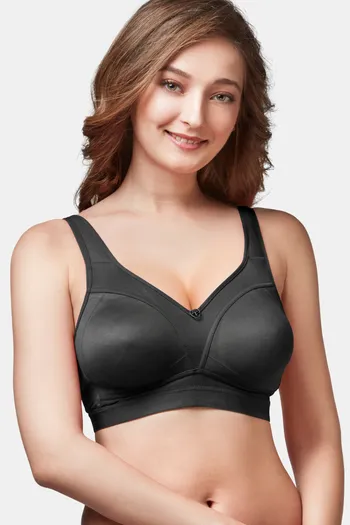 Buy Trylo Double Layered Non-Wired Full Coverage Minimiser Bra - Black at  Rs.650 online