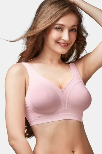 Buy Trylo Double Layered Non-Wired Full Coverage Minimiser Bra - Pink at  Rs.660 online