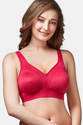 Buy Trylo Double Layered Non-Wired Full Coverage Minimiser Bra - Red at  Rs.660 online