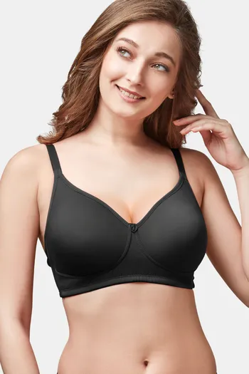 Buy Trylo Double Layered Non-Wired Full Coverage T-Shirt Bra - Black at  Rs.690 online