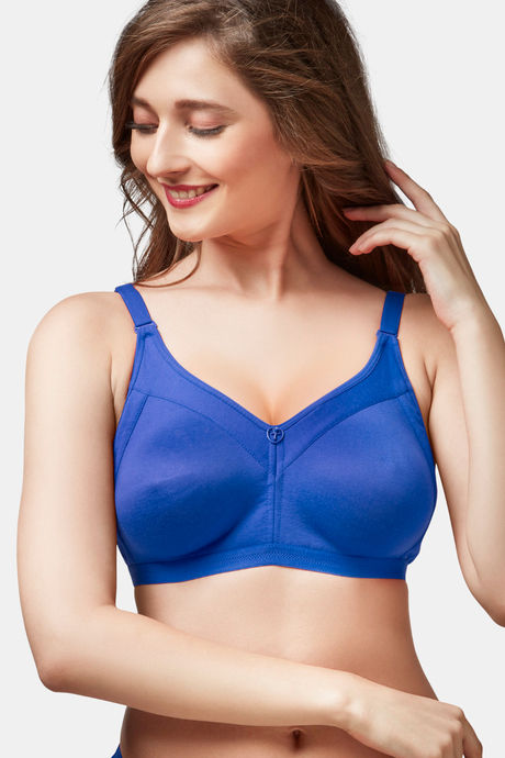 Buy Trylo Double Layered Non-Wired Full Coverage Sag Lift Bra - Blue at  Rs.460 online