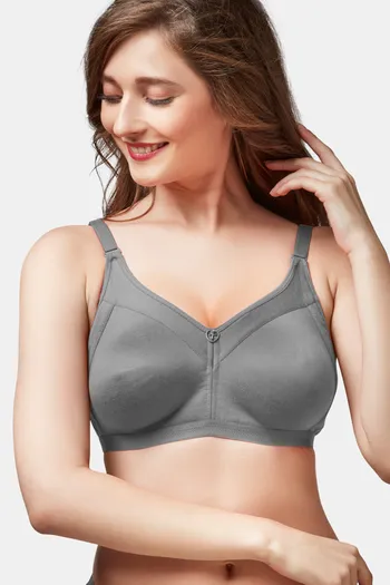 Buy Trylo Double Layered Non-Wired Full Coverage Sag Lift Bra - Grey