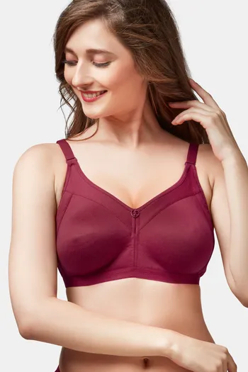 Buy Trylo Double Layered Non-Wired Full Coverage Sag Lift Bra - Maroon