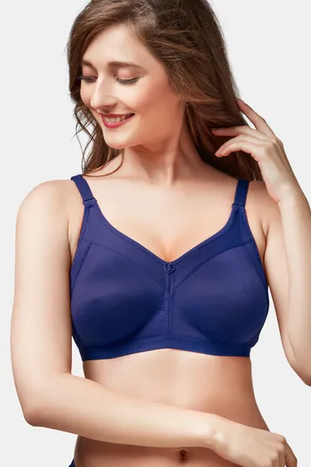 Buy Trylo Double Layered Non-Wired Full Coverage Sag Lift Bra - Navy