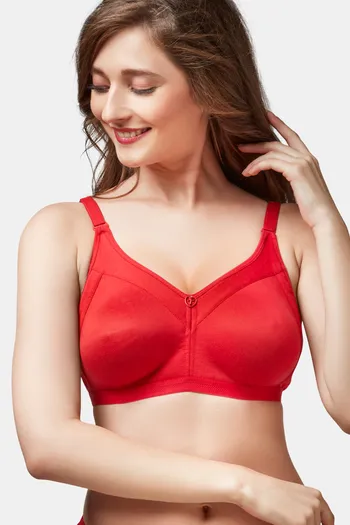 Buy Souminie Double Layered Non-Wired Full Coverage Sag Lift Bra - Red at  Rs.285 online