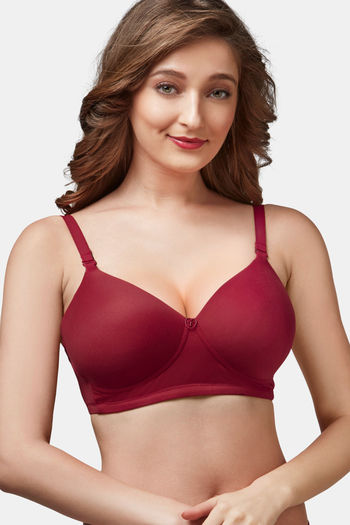 Buy Trylo Padded Non-Wired Full Coverage T-Shirt Bra - Cherry