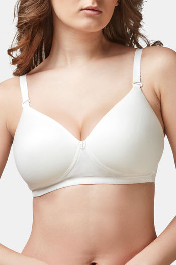 Trylo Padded Non-Wired Full Coverage T-Shirt Bra - White