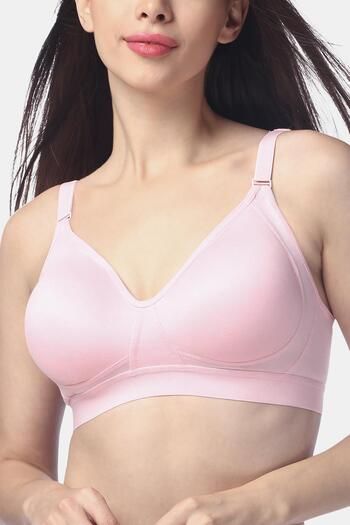 Trylo Double Layered Non Wired Full Coverage T-Shirt Bra - Pink