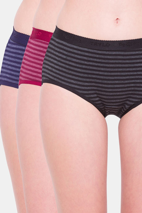 Buy Trylo Medium Rise Full Coverage Hipster Panty (Pack of 3) - Assorted at  Rs.465 online