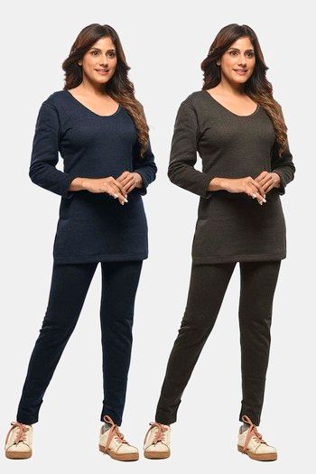 Buy Zivame Cocoon Woollen Modal Grey Thermal Spaghetti at Rs.325