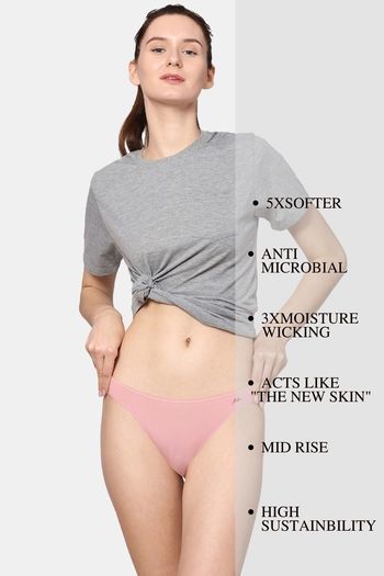 Buy AshleyandAlvis Medium Rise Full Coverage Anti Bacterial Bikini Panty -  Blush Pink at Rs.218 online