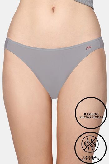 Buy AshleyandAlvis Medium Rise Full Coverage Anti Bacterial Bikini Panty - Mousy Grey