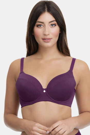Buy Ultimo by Amante Padded Wired Full Coverage T-Shirt Bra - Grape