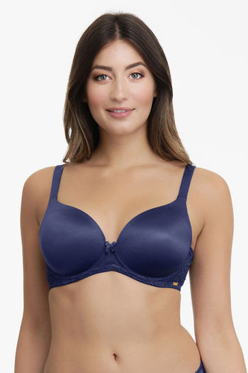 Buy Amante Padded Non Wired Full Coverage T-Shirt Bra- Black at Rs