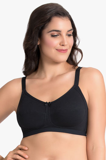 Buy Ultimo by Amante Double Layered Non Wired Full Coverage Super Support  Bra - Sadalwood Black at Rs.798 online