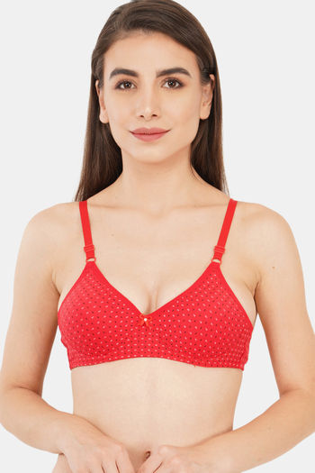 Buy Kallos Padded Non-Wired Full Coverage T-Shirt Bra - Red at Rs