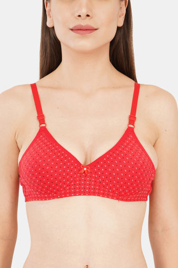 Buy Kallos Padded Non-Wired Full Coverage T-Shirt Bra - Red at Rs.599  online