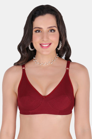 Buy SOFT SILHOUETTES NON PADDED NON WIRED MAROON BRA for Women Online in  India