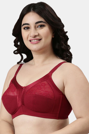 Buy Enamor Double Layered Non Wired Full Coverage Super Support Bra - Masai  at Rs.949 online