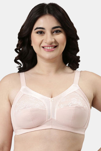 Buy Enamor Double Layered Non Wired Full Coverage Super Support Bra - Pearl