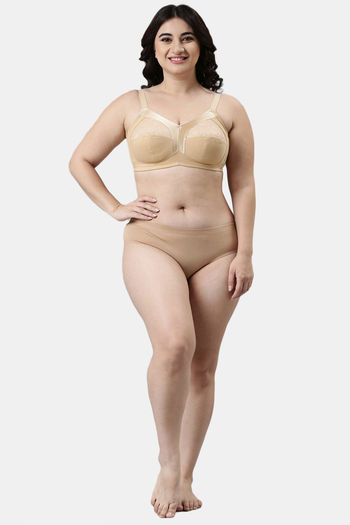 Buy Enamor Double Layered Non Wired Full Coverage Super Support Bra - Skin  at Rs.949 online