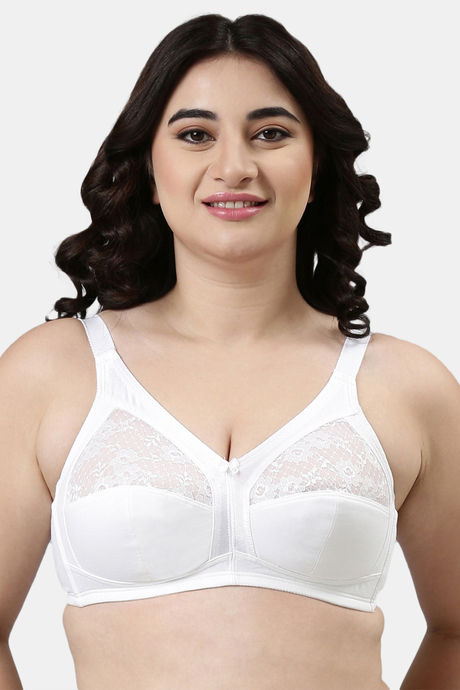 Buy Enamor Double Layered Non Wired Full Coverage Super Support Bra - White  at Rs.569 online