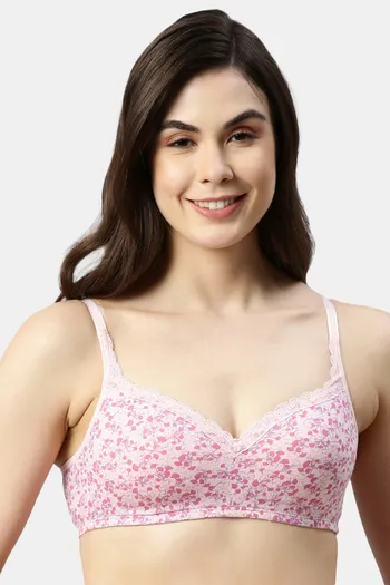 Buy Enamor Padded Non Wired 3/4Th Coverage T-Shirt Bra - Ginko Print