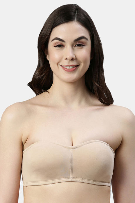 Buy Enamor Double Layered Non Wired 3/4Th Coverage Strapless Bra - Skin at  Rs.849 online