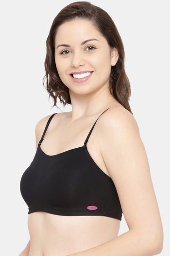 Buy Enamor Double Layered Non Wired 3/4Th Coverage Cami Bra - Black at Rs.449  online