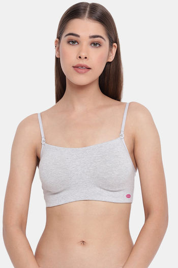 Buy Enamor Double Layered Non Wired 3/4Th Coverage Cami Bra - Greymelange